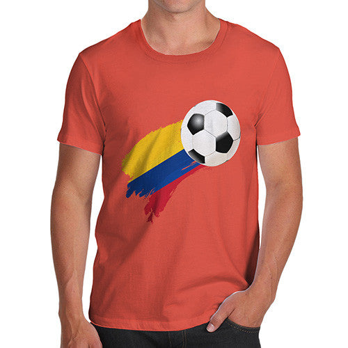 Colombia Football Flag Paint Splat Men's T-Shirt