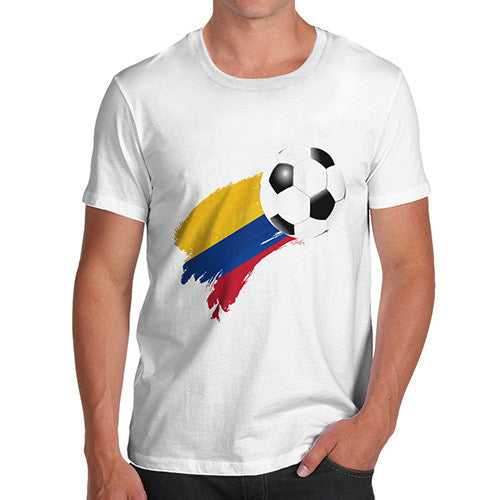 Colombia Football Flag Paint Splat Men's T-Shirt