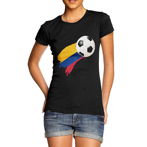 Colombia Football Flag Paint Splat Women's T-Shirt 