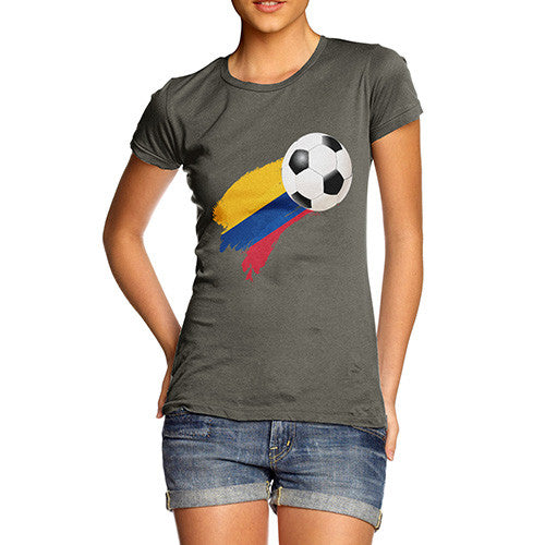 Colombia Football Flag Paint Splat Women's T-Shirt 