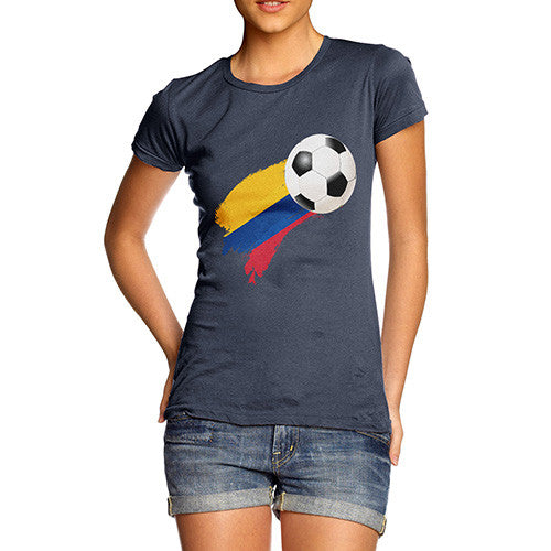 Colombia Football Flag Paint Splat Women's T-Shirt 