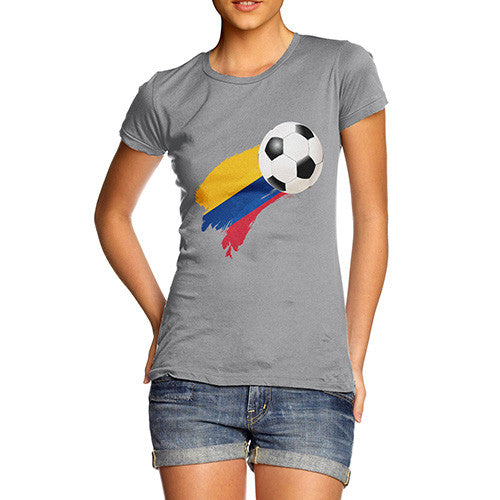 Colombia Football Flag Paint Splat Women's T-Shirt 