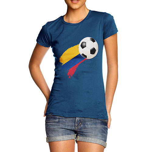 Colombia Football Flag Paint Splat Women's T-Shirt 