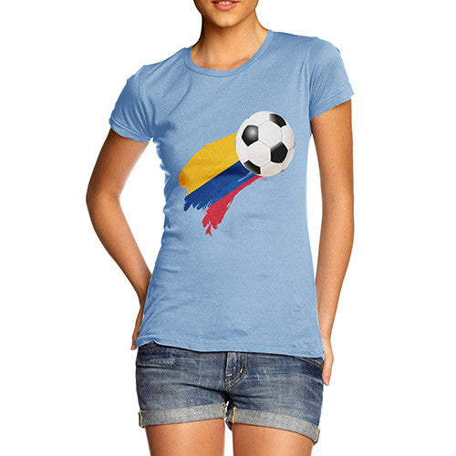 Colombia Football Flag Paint Splat Women's T-Shirt 