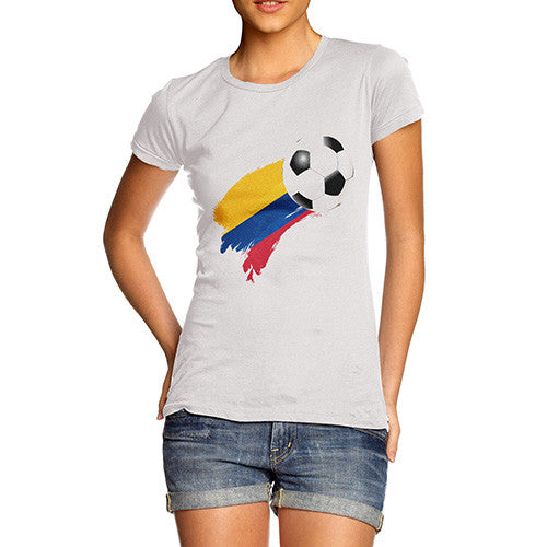 Colombia Football Flag Paint Splat Women's T-Shirt 