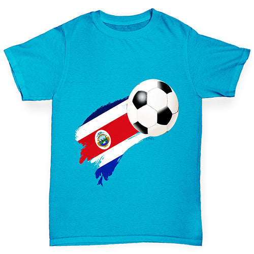 Costa Rica Football Flag Paint Splat Boy's T-Shirt