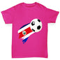 Costa Rica Football Flag Paint Splat Girl's T-Shirt 