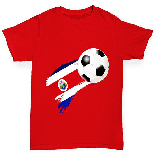Costa Rica Football Flag Paint Splat Girl's T-Shirt 