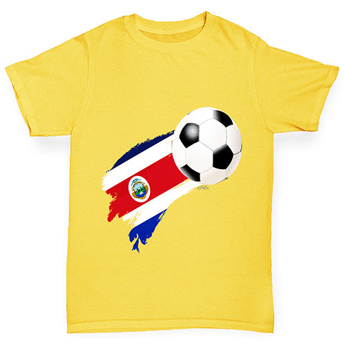 Costa Rica Football Flag Paint Splat Girl's T-Shirt 