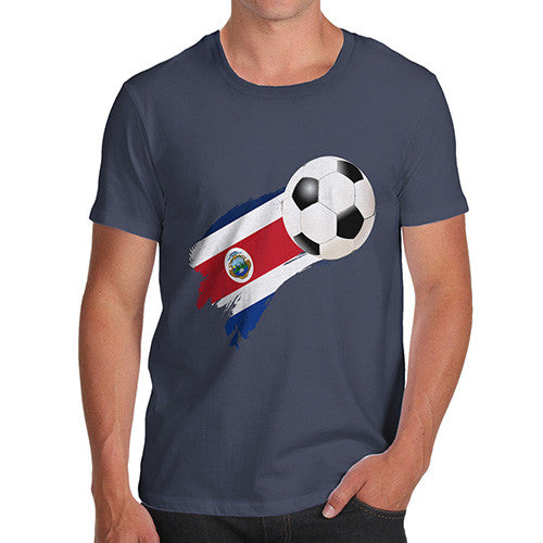 Costa Rica Football Flag Paint Splat Men's T-Shirt