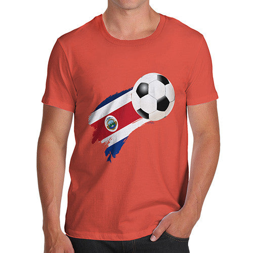 Costa Rica Football Flag Paint Splat Men's T-Shirt