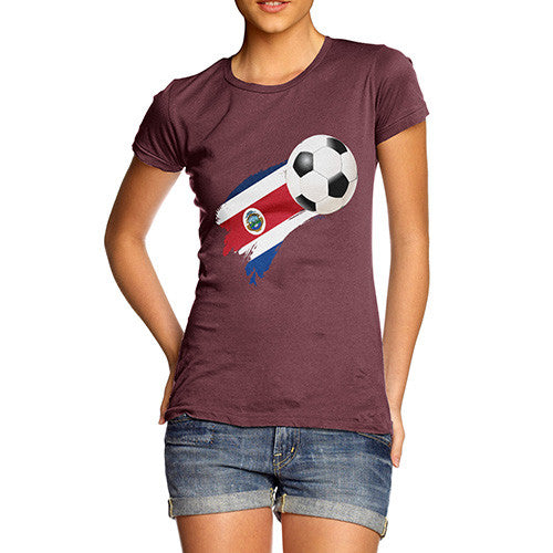 Costa Rica Football Flag Paint Splat Women's T-Shirt 