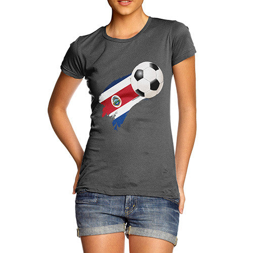 Costa Rica Football Flag Paint Splat Women's T-Shirt 