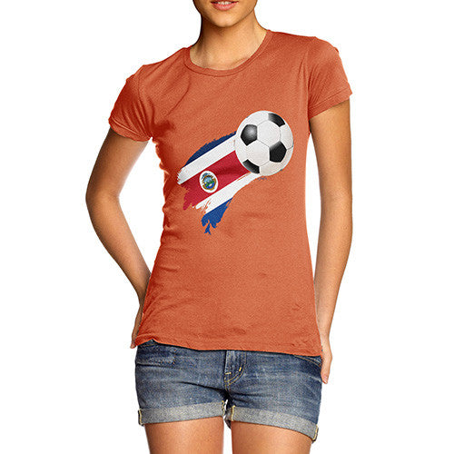 Costa Rica Football Flag Paint Splat Women's T-Shirt 