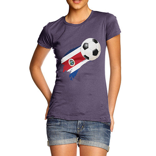 Costa Rica Football Flag Paint Splat Women's T-Shirt 