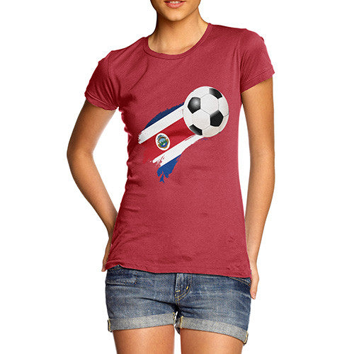 Costa Rica Football Flag Paint Splat Women's T-Shirt 