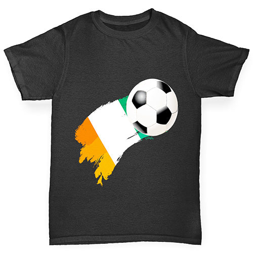 Ivory Coast Football Flag Paint Splat Boy's T-Shirt