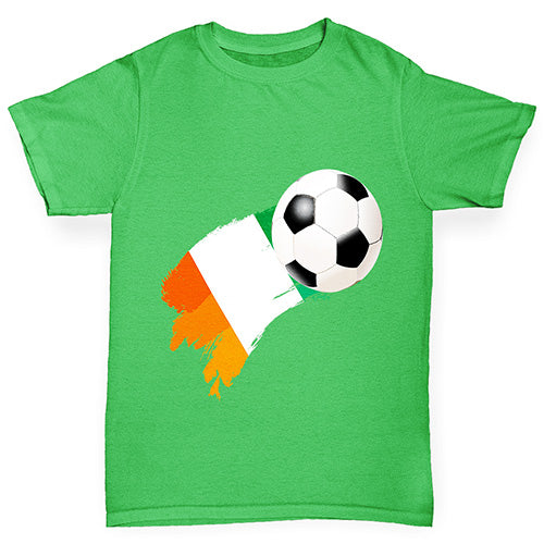 Ivory Coast Football Flag Paint Splat Boy's T-Shirt