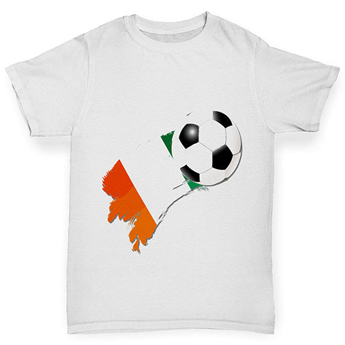 Ivory Coast Football Flag Paint Splat Boy's T-Shirt