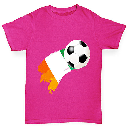 Ivory Coast Football Flag Paint Splat Girl's T-Shirt 