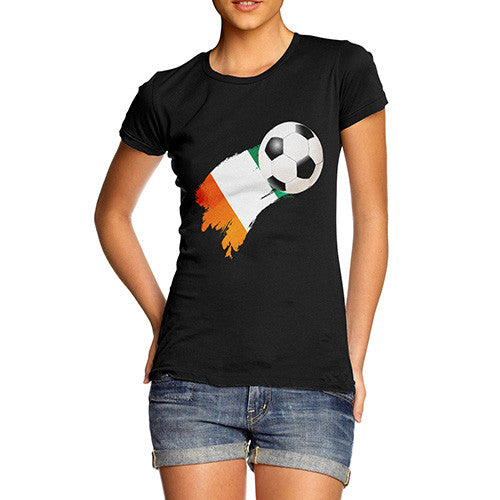 Ivory Coast Football Flag Paint Splat Women's T-Shirt 