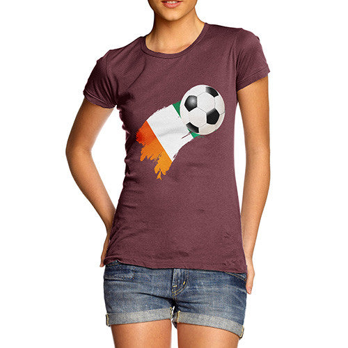 Ivory Coast Football Flag Paint Splat Women's T-Shirt 