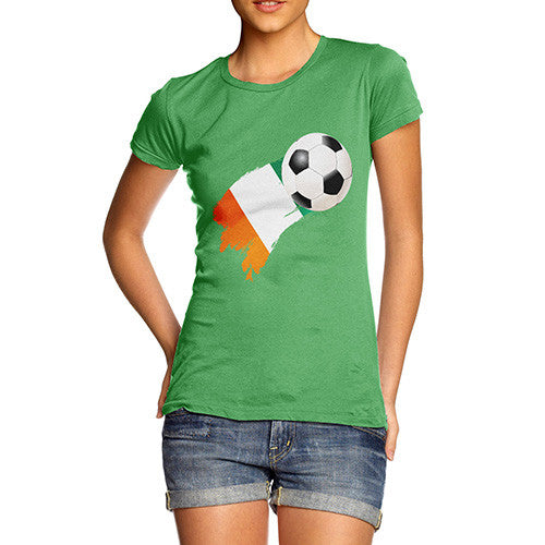 Ivory Coast Football Flag Paint Splat Women's T-Shirt 