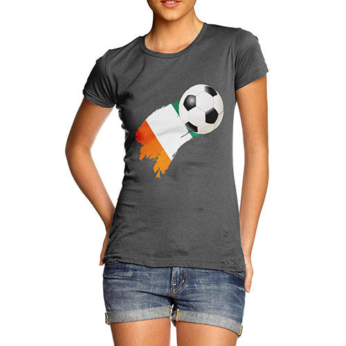 Ivory Coast Football Flag Paint Splat Women's T-Shirt 