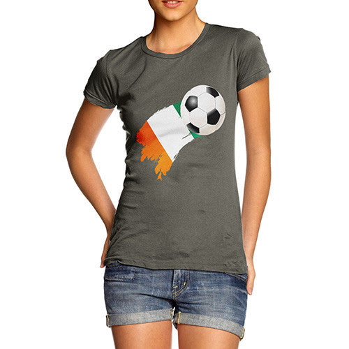 Ivory Coast Football Flag Paint Splat Women's T-Shirt 