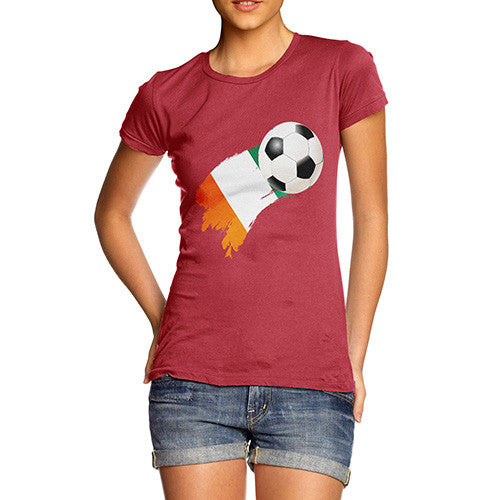 Ivory Coast Football Flag Paint Splat Women's T-Shirt 