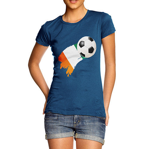 Ivory Coast Football Flag Paint Splat Women's T-Shirt 