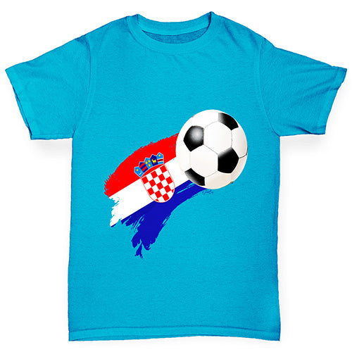 Croatia Football Flag Paint Splat Boy's T-Shirt