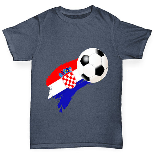 Croatia Football Flag Paint Splat Boy's T-Shirt