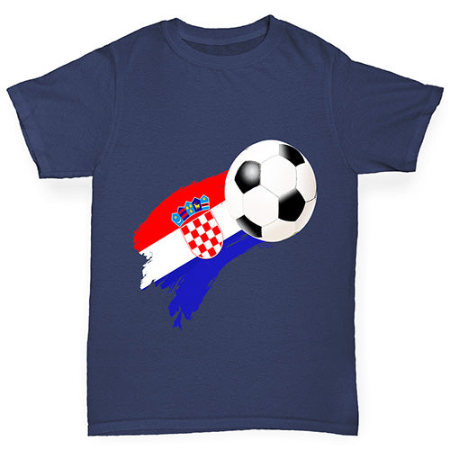 Croatia Football Flag Paint Splat Boy's T-Shirt