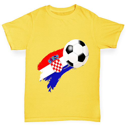 Croatia Football Flag Paint Splat Boy's T-Shirt