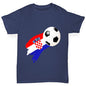 Croatia Football Flag Paint Splat Girl's T-Shirt 