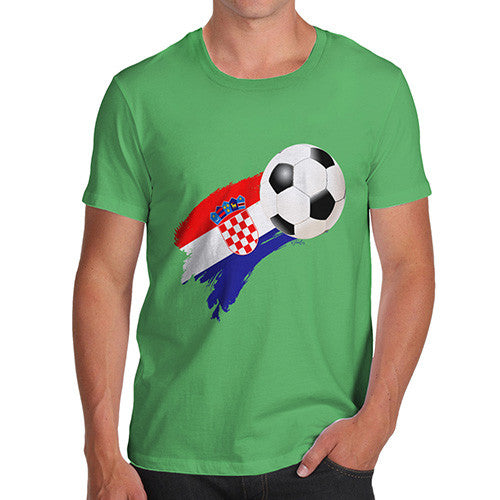 Croatia Football Flag Paint Splat Men's T-Shirt