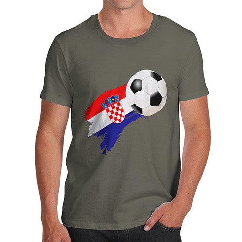 Croatia Football Flag Paint Splat Men's T-Shirt