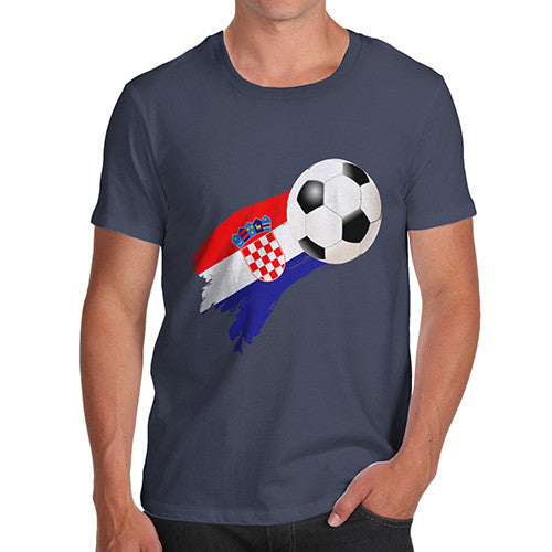 Croatia Football Flag Paint Splat Men's T-Shirt