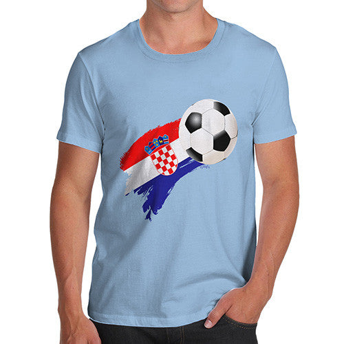 Croatia Football Flag Paint Splat Men's T-Shirt