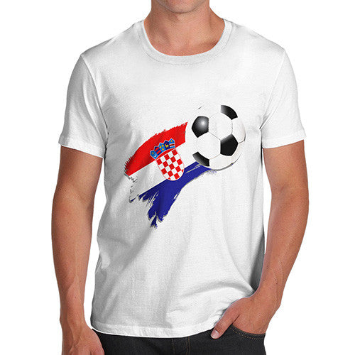 Croatia Football Flag Paint Splat Men's T-Shirt