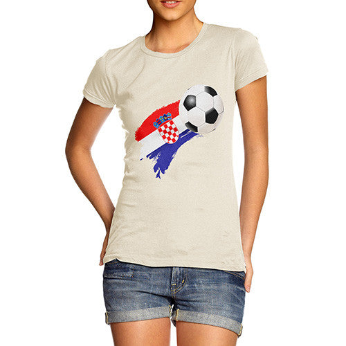 Croatia Football Flag Paint Splat Women's T-Shirt 