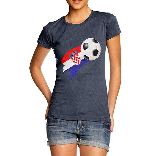 Croatia Football Flag Paint Splat Women's T-Shirt 