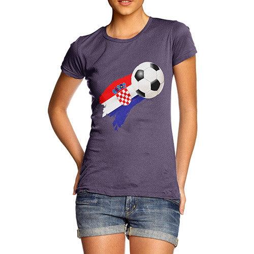 Croatia Football Flag Paint Splat Women's T-Shirt 