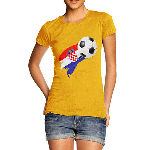 Croatia Football Flag Paint Splat Women's T-Shirt 