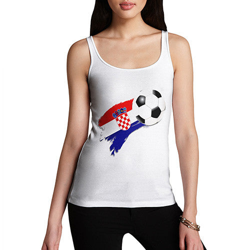 Croatia Football Flag Paint Splat Women's Tank Top