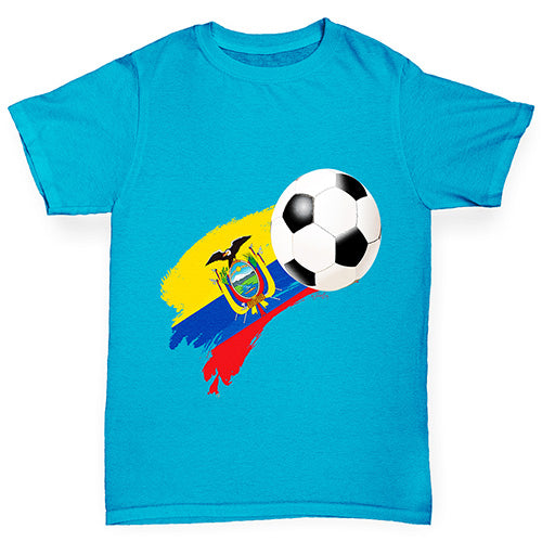 Ecuador Football Flag Paint Splat Boy's T-Shirt