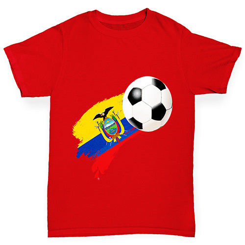 Ecuador Football Flag Paint Splat Boy's T-Shirt