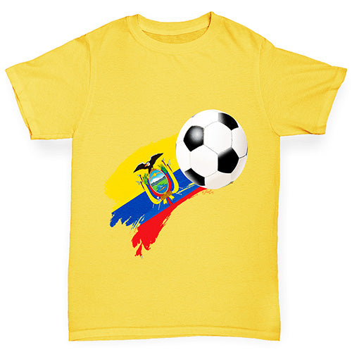 Ecuador Football Flag Paint Splat Boy's T-Shirt