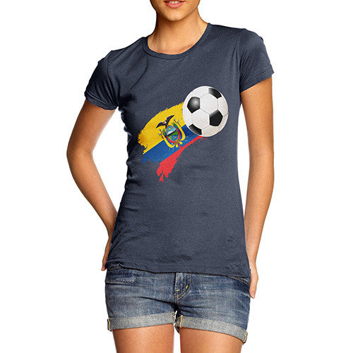 Ecuador Football Flag Paint Splat Women's T-Shirt 